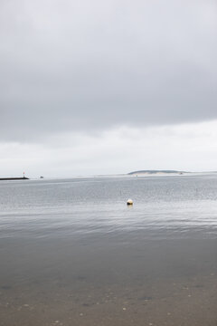 East coast beach with gray skies
