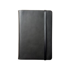 Premium black leather journal notebook for writing notes and planning daily tasks with elastic closure band
