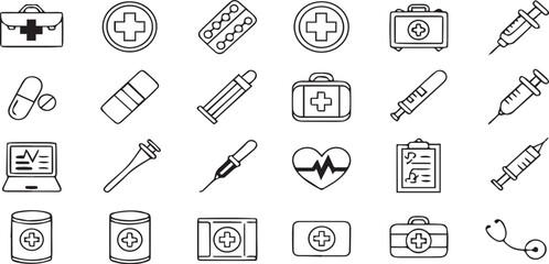 Health Service Vector Icon Set