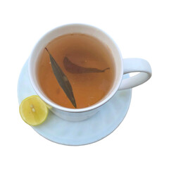  Herpal Green Tea for Weight Loss with Copy Text Space. Herbal Beverage Element for Health Product...
