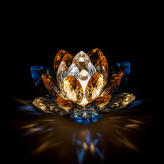 golden ring with diamonds 🌟 Petal Prism: Illuminated Bloom of Glass and Light 💡🌸