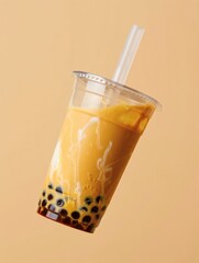 Refreshing Bubble Tea A Delicious and Popular Drink with Tapioca Pearls and Creamy Milk