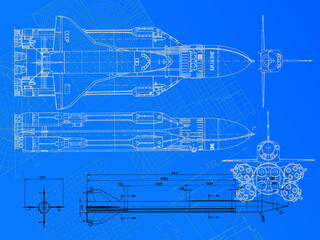 Blueprints, Space Shuttle. 