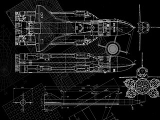Blueprints, Space Shuttle. Raumfahrt