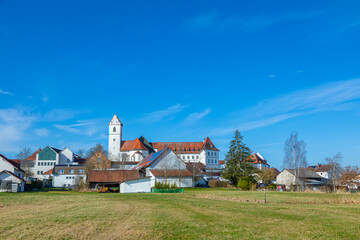 Fototapeta premium health resort Schlossklinik seen from the edge of the national park
