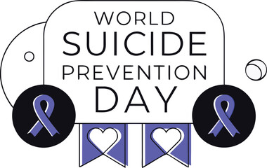 A poignant awareness banner design for world suicide prevention day featuring a symbolic car motif and impactful color palette for public health campaigns