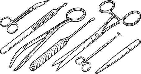 Hospital Tools and Drug Icons Vector