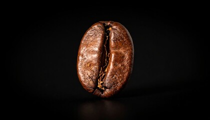 Roasted Coffee Bean on Black Background