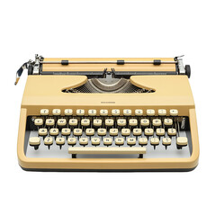 Vintage typewriter isolated on white background. PNG