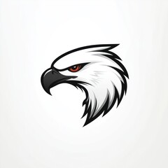 Obraz premium Profile view of a stylized eagle head. Sharp lines, bold design