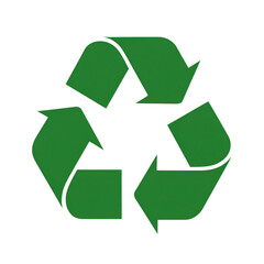 Fototapeta premium Simple recycle symbol with green arrows, isolated on transparent background