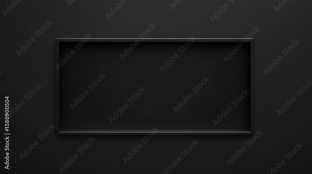 Fototapete blank logo frame with modern style on black background. empty silver template for design emblem and 
