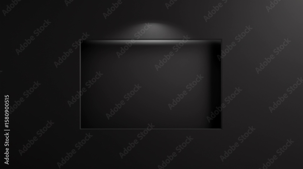 Fototapete blank logo frame with modern style on black background. empty silver template for design emblem and 