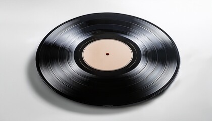 Obraz premium black vinyl record with blank label isolated on white background perfect for music nostalgia and vintage themed designs