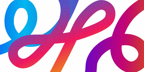 Fototapeta premium Colorful Rainbow Abstract Gradient Shapes Set. Vector Graphic Pattern with Wavy Lines in Bright Colors. Fluid Wave Elements of Colorful Squiggly Designs