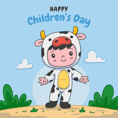 Cute Hand Drawn Children's Day Illustration