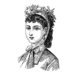 19th century fashion, 1900 fashion line drawing women fashion accessories