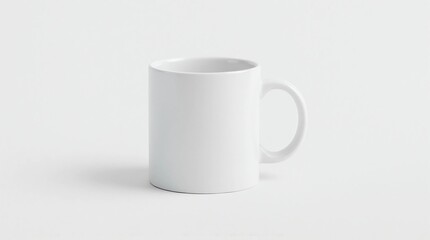 Obraz premium Blank mug isolated on white background. Drink cup for your design. Exotic mug in modern style. Clipping paths object