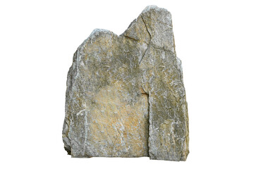 Large monolithic granite marble stone for natural landscape, park, garden close-up isolated on...