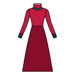 Elegant long sleeved turtleneck winter dress for women s fashion design