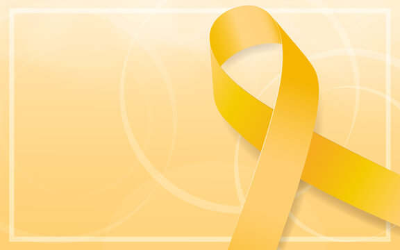 Sarcoma cancer awareness month сoncept.  Banner template with yellow ribbon. Vector illustration.
