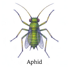 Aphid Detailed Colorful Illustration