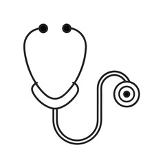 Stethoscope Line Icon – Medical Equipment Outline Vector Illustration for Healthcare