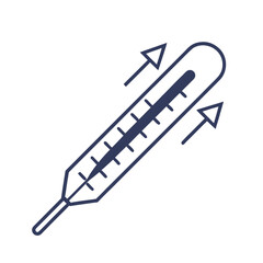 Thermometer Line Icon – Medical Temperature Measurement Outline Vector Illustration