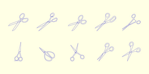 Scissor Continuous Line Art