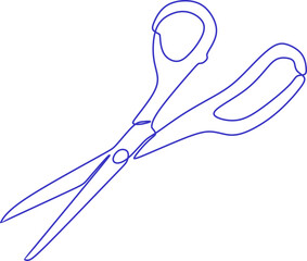 Scissor Continuous Line Art