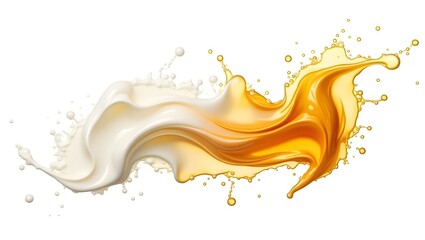 Creamy Milk and Golden Honey Splash: Dynamic Food and Beverage Abstract