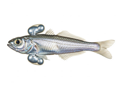 realistic hatchetfish isolated on white background for ocean biology visual