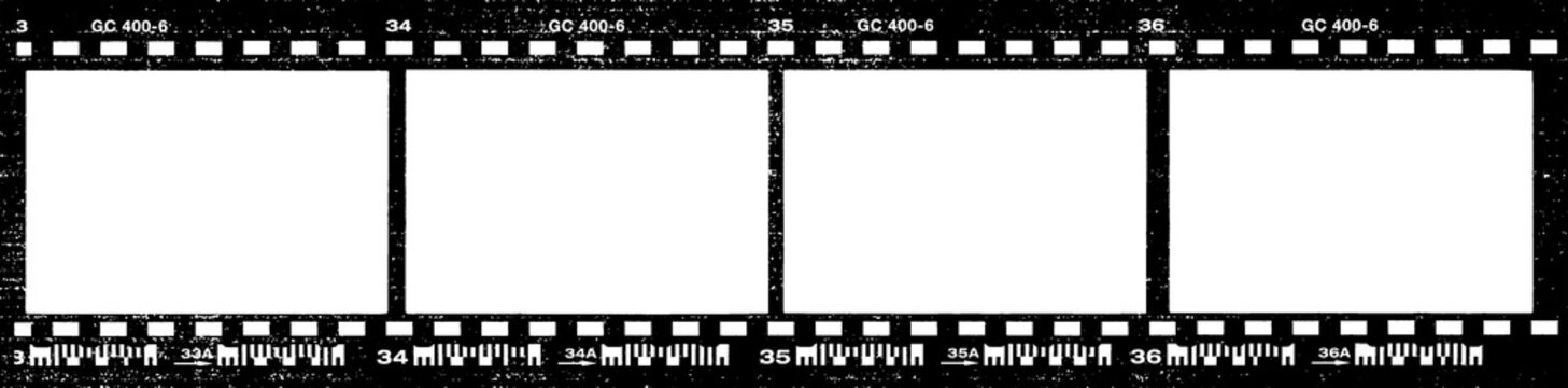 Large film negative texture with a transparent background