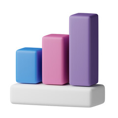 3d bar chart icon