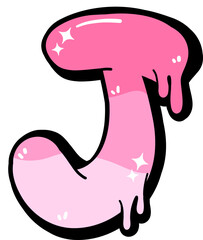 Dripping Colorful Font Letter J