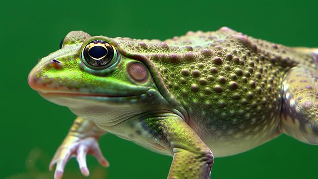 Green Frog Portrait: Amphibian Close-Up