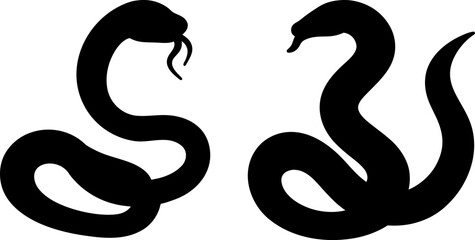 Obraz premium Snake vector, Vector of Snake, A set of Snake animal art designs, Snake icon isolated