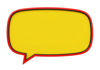 Isolated Yellow Speech Bubble with Red Outline