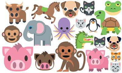 Cats ,Animals, emoji Nature, Drawing, backgraund , Clipart vector eps ,Animal emoji Icon 