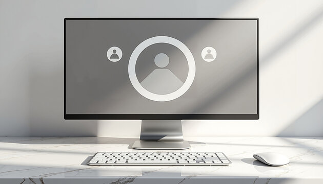 Computer monitor displaying Zoom meeting interface on desk  