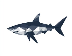 Fototapeta premium Geometric shark illustration