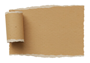 Isolated Ripped Edge of Brown Kraft Paper