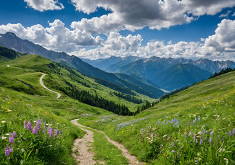 alpine meadow in summer
