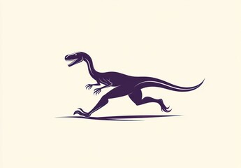 Silhouette of a running dinosaur