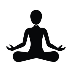 Black silhouette of a woman performing split with arms raised against a transparent background