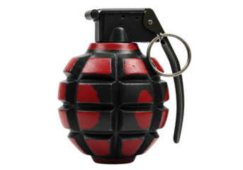 Isolated Red and Black Hand Grenade