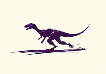 Silhouette of a running dinosaur (1)