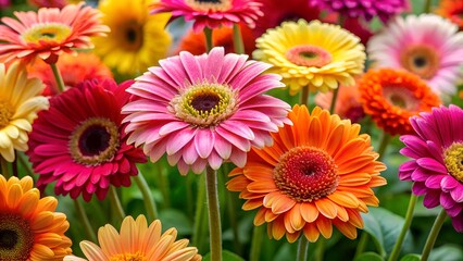 colorful gerber daisies