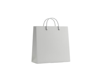 Isolated Simple White Shopping Bag with Handles