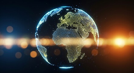 Fototapeta premium Global Network: A Digital Earth Representation